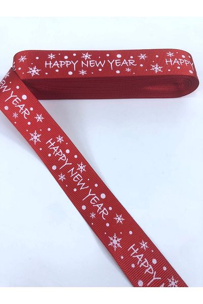 Bontex Gift Packaging Red Happy New Year Written New Year Ribbon – Ribbon – Ribbon