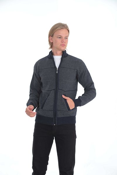 KMKkombin Attal Baba Super Battal Knitwear Zippered Knitted Cardigan & Sweater