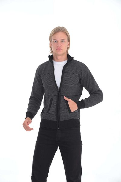 KMKkombin Attal Baba Super Battal Knitwear Zippered Knitted Cardigan & Sweater