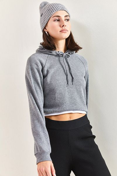 Bianco Lucci Women's Hooded 2 Thread Sweatshirt