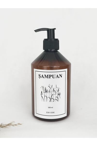 Dem Home Amber Cam Görünümlü Plastik Sabunluk Banyo Şampuan Şişesi Pompa Kapa...