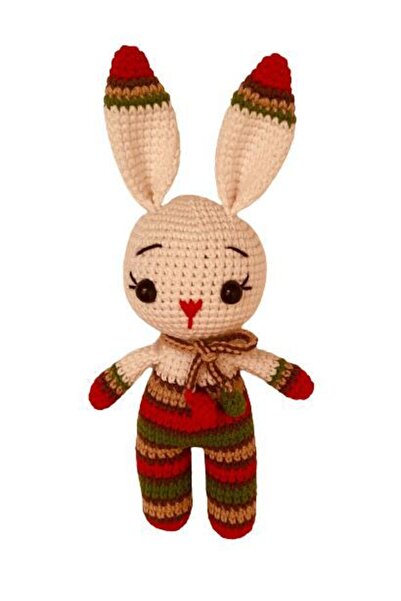 OYUNCAKPARK Yılbaşı Miniş Tavşan Uyku Arkadaşı Amigurumi Organik Oyuncak
