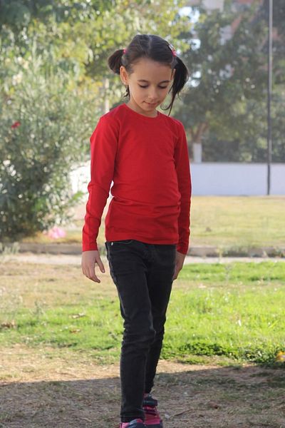 Çiggo Kids Unisex Crew Neck Basic Long Sleeve Children's T-shirt (4-13) Ages