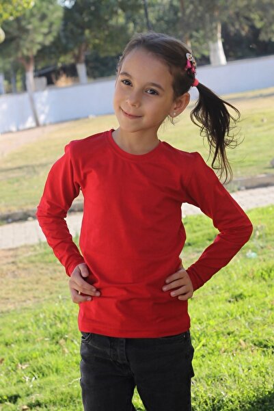 Çiggo Kids Unisex Crew Neck Basic Long Sleeve Children's T-shirt (4-13) Ages