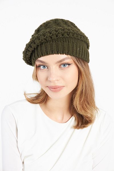 comstar Khaki Women's Knitwear Single Layer Painter Beret