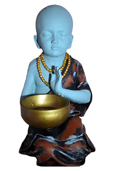 Oturan Buddha Buda, 34 Cm, El Boyaması Biblo, Dekoratif El Sanatları, Ev & Ofis & Bahçe Dekorasyonu