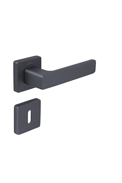 Cebi Çebi Zamak Kare Rozetli Polymer Proje Kapı Kolu Oda - Flat Mp67