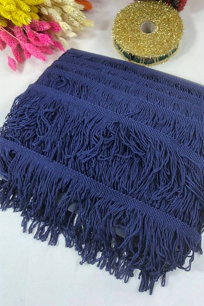 Hobigram Navy Blue Fringe Tassel Width 10 cm 1 Meter – Special Design, Accessory, Quality Production, Eye-Catching Style –