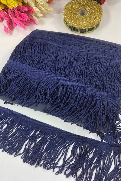 Hobigram Navy Blue Fringe Tassel Width 10 cm 1 Meter – Special Design, Accessory, Quality Production, Eye-Catching Style –