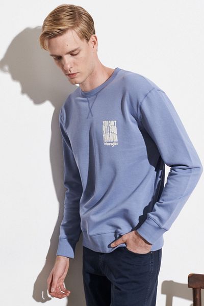 WRANGLER Regular Fit Regular Cut 100% Cotton Crew Neck Sweatshirt
