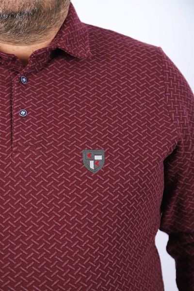 Starbattal Plus Size Polo Neck Sweat Impact Mc 22717-burgundy