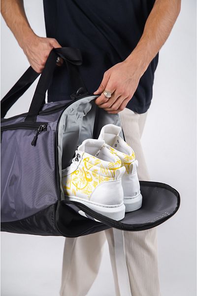 Solo Bag Μεγάλη τσάντα Unisex Grey Sports Fitness and Travel με θήκη παπουτσιών