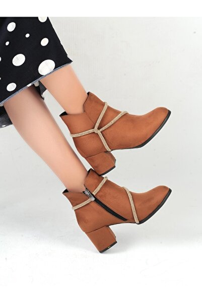 Ayakcenter 22-b17 حذاء نسائي بكعب 5 سم من الجلد السويدي