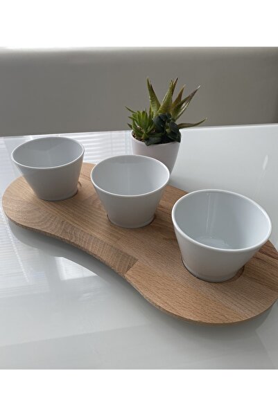 Kütahya Porselen Ahşap Kahvaltılık Çerezlik Mezelik