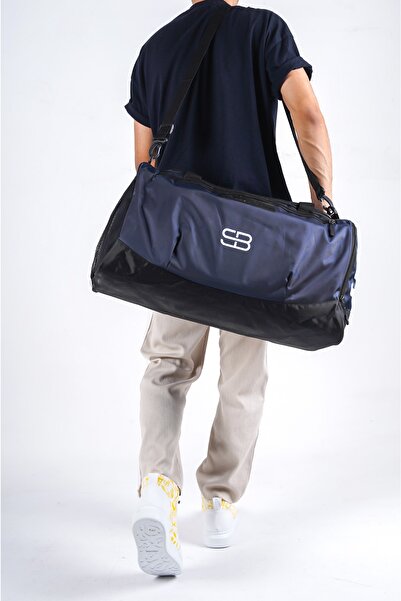 Solo Bag Спортивна сумка для фітнесу та подорожей великого розміру унісекс темно-синього кольору з вентильованим відділенням для взуття