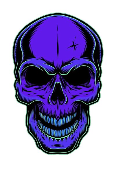 MegaSticker Mor Kuru Kafa Oto, Motorsiklet, Kask, Laptop Sticker 15x10 Cm