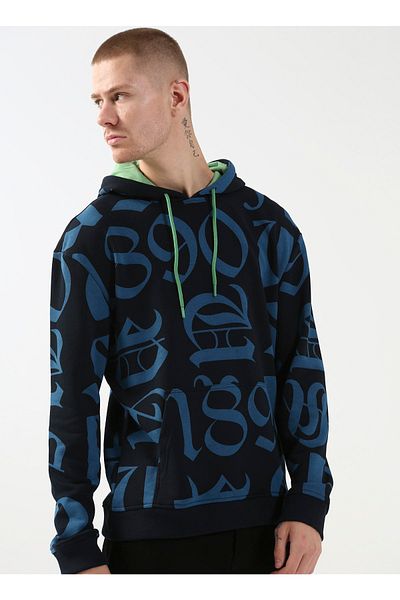 U.S. Polo Assn. Тъмносин мъжки суичър - яка с качулка и бурк