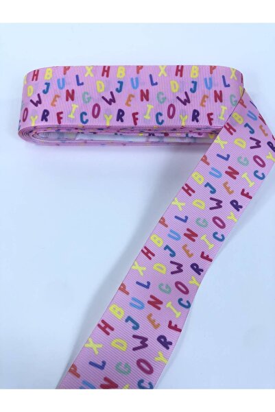 Bride Aksesuar Dünyası Panglică Grosgrain cu model de litere de culoare roz –...