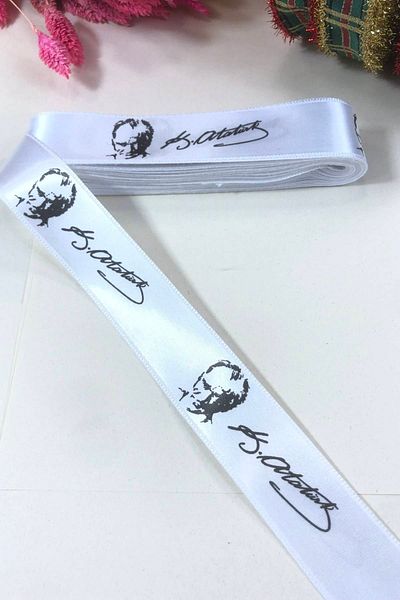Bride Aksesuar Dünyası Panglică de ambalare pentru decorațiuni Panglică de satin semnată Ataturk 3 Cm 1 Metru – Panglică – Panglică