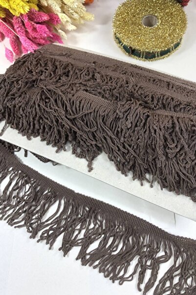 Bride Aksesuar Dünyası Διακοσμητική Κορδέλα Αξεσουάρ Καφέ Φούντα με Κρόσσια Π...