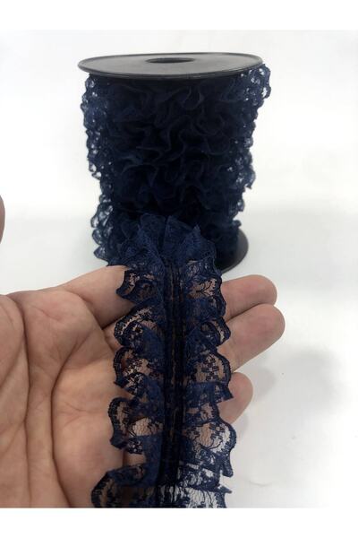 Bride Aksesuar Dünyası 10 metri Volan decorativ Culoare Bleumarin cu două feț...