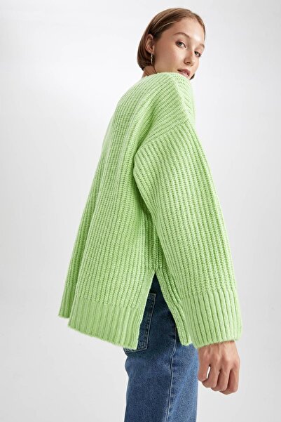 DeFacto Oversize Fit Crew Neck Selanik Fabric pulóver