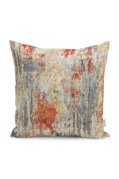 Realhomes Çok Renkli Kanvas Motifli Yağlıboya Desenli Dijital Baskılı Yastık ...