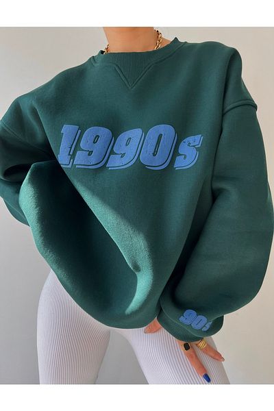 MAİ COLLECTİON 1990S Nefti Oversize Unisex Sweatshirt