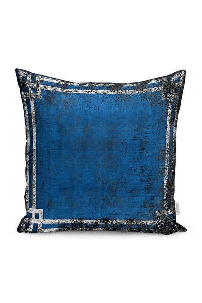 Realhomes Jastučnica sa motivom u tamnoplavoj boji, sa antiknim uzorkom, digi...