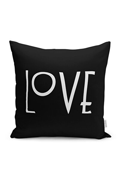 Realhomes Κάλυμμα μαξιλαριού με ριχτάρι μαξιλαριού με μοτίβο αγάπης με κείμεν...
