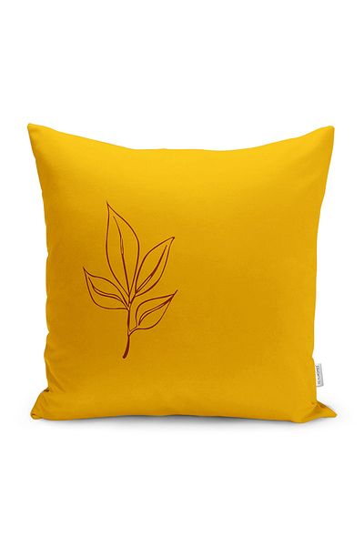 Realhomes Mustard Patterned Canvas Motif - Digital Printed Pillow and Cushion Cover