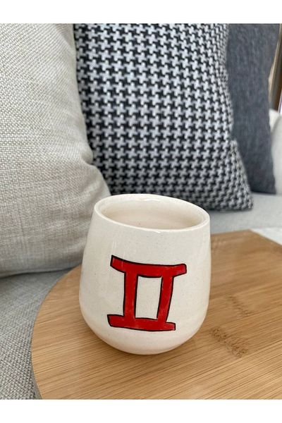 US Seramik Ceramic Handmade Cup Double Turkish Coffee Espresso Zodiac Gemini
