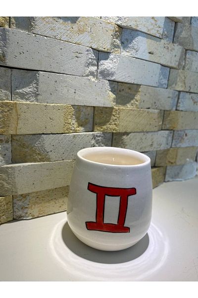 US Seramik Ceramic Handmade Cup Double Turkish Coffee Espresso Zodiac Gemini