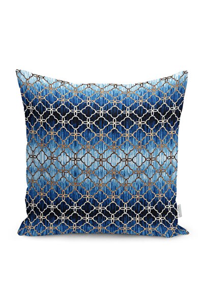 Realhomes غطاء وسادة مطبوع رقميًا بنمط موركوكان بتصميم هندسي على أرضية باللون...