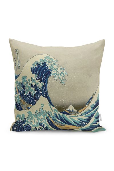Realhomes Albastru Gri Sea Wave Motiv Opera de artă Kanagawa Model Husă cu șocuri imprimate digital
