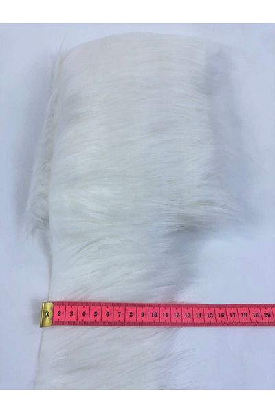 Bride Aksesuar Dünyası Decorative Ribbon Accessory Faux Fur Artificial Plush Ribbon White Width 12 cm