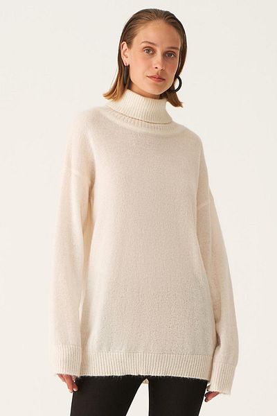 Perspective Γυναικεία πλεκτή μπλούζα Illas Regular Fit Standard Size Ecru Color