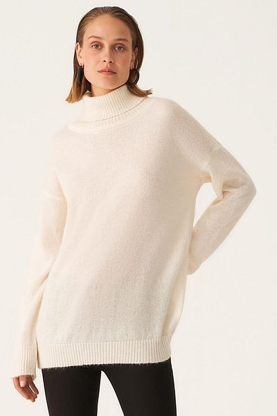 Perspective Γυναικεία πλεκτή μπλούζα Illas Regular Fit Standard Size Ecru Color