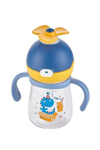 Rovco 220ml Rotatable Propeller Head Smart Straw Bulk Baby (+6 Months) Tritan Water Bottle B1050