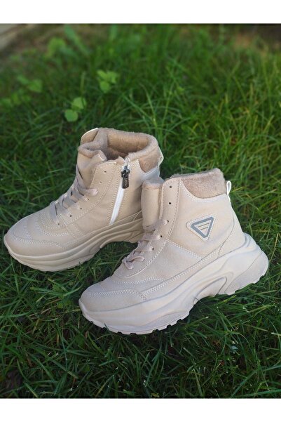 ACROPOL BOOTS Acropol Zmg Store Süper Hafif Içi Kürklü Fermuarlı Bej Kışlık B...