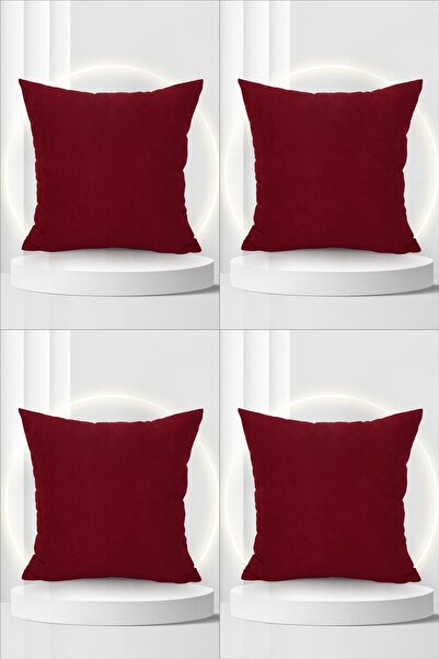 FsFuschia Κάλυμμα μαξιλαριού από σουέτ με υφή κηρήθρας, απλό, 4 τεμάχια, σε χ...