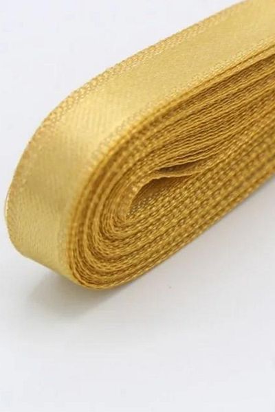 ELGALA Ribbon Satin Ribbon 1 Cm Gold Color 10 Meters Ribbon