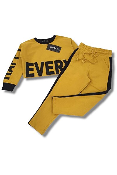 BOBBY JR KİDSWEAR Set trening pentru fete Swea tricou Every Day cu imprimeu M...