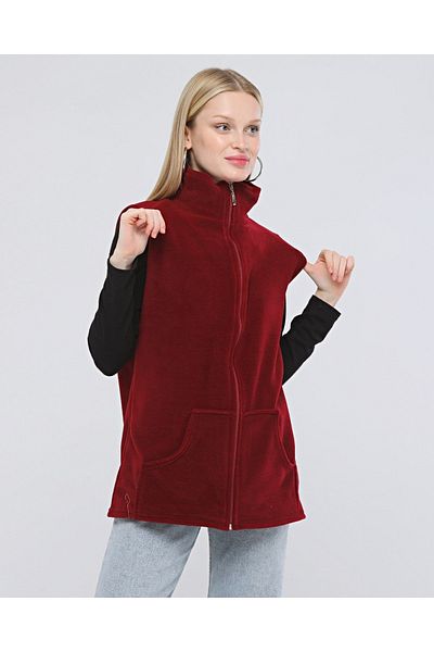 Nehir tekstil Collared Zippered Fleece Vest