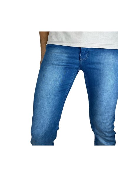 APT PRESTIGE Men's Slim Fit Regular Waist Tube Leg Denim Lycra Blue Jeans