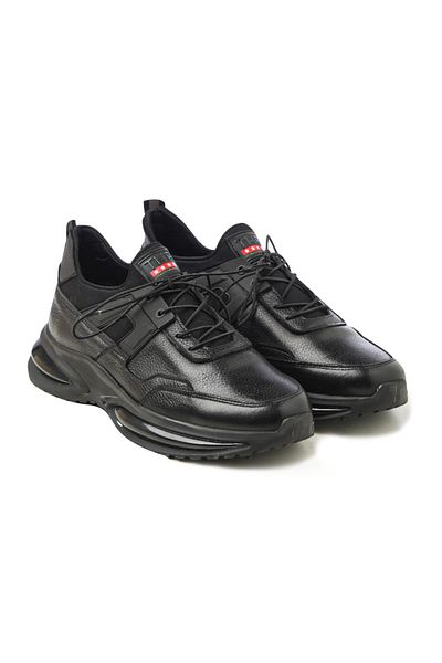 John May Men's Sneaker Oz-3362 Black Deer-black Stretch Fabric