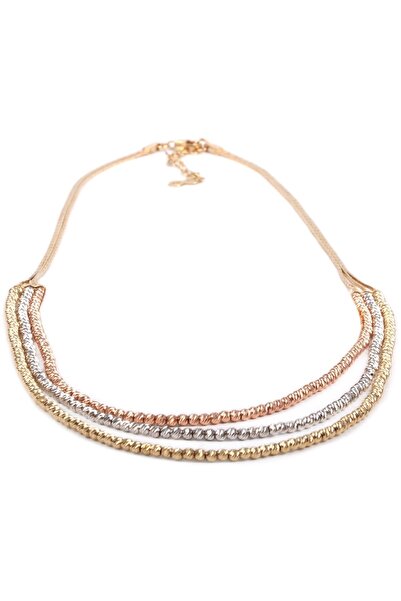 Cebeci 14 Ayar Üçlü Dorikalı Altın Kolye