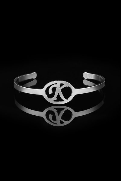 Aqua Di Polo 1987 Apja001002 Steel Silver Women's Letter K Handcuff Bracelet