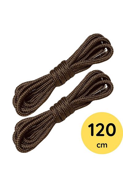 Foottab 120 cm Coffee Color Round Boot Laces - Corded and Durable Sturdy Shoelaces