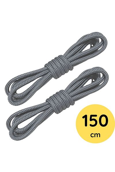 Foottab 150 cm Gray Round Ribbed Durable Sturdy Boot Laces
